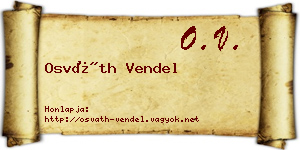Osváth Vendel névjegykártya